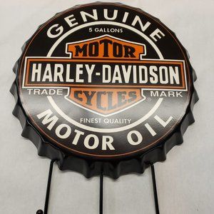 NEW HARLEY-DAVIDSON TIN METAL SIGN with hooks Bottle Cap Style